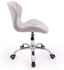 LuxuryForm DESIGN Stolička LIVIO VELUR na striebornej podstave s kolieskami - svetlo šedá