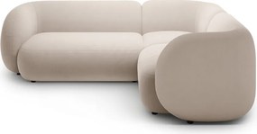 Béžová zamatová rohová pohovka (pravý roh/do L) Kate – Micadoni