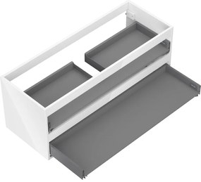 Mexen Box-A, závesná skrinka 120 cm, 2 zásuvky, biela lesklá, 91AX0-1200-470-2-00