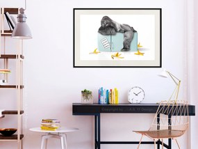 Artgeist Plagát - Hungry Gorilla [Poster] Veľkosť: 90x60, Verzia: Čierny rám