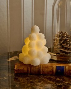 SIRIUS LED svíčka hora ze sněhových koulí, bílá, 13cm