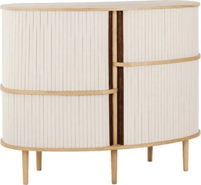 Skrinka v dekore duba s posuvnými dverami v béžovo-prírodnej farbe 120x100x50 cm Audacious – UMAGE