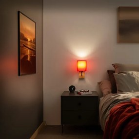 Brilagi - Nástenná lampa NUBILA WOOD 1xE27/25W/230V dub/červená