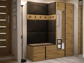 Predsieň Tovenaz XII (dub artisan + čierna + hnedá) (so zrkadlom). Vlastná spoľahlivá doprava až k Vám domov. 1104834