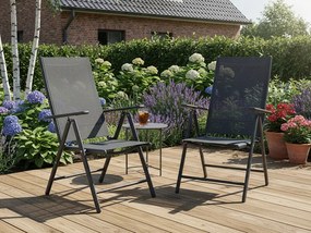 CH Polohovateľná záhradná hliníková stolička Glam II - tmavosivá