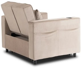 Kreslo JEREMY bežové, z manšestru