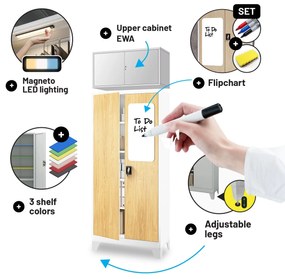 Skrinka na dokumenty biela/zlatý dub: Eco Design JAN H