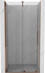 Mexen Velar, posuvné dvere do otvoru 80x200 cm, 8mm číre sklo, ružové zlato profil, 871-080-000-01-66