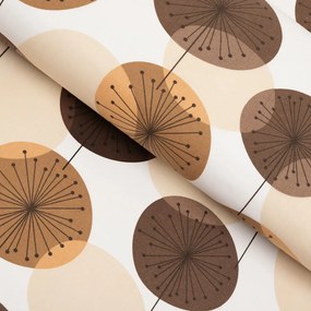 Biante Bavlnený behúň na stôl Sandra SA-488 Hnedo-béžové designové púpavy 45x160 cm