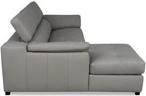 Kožená rohová sedacia súprava LOREN II, Ľavá, sivá (madras - 128 grey)