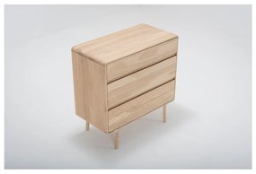Komoda z masívneho dubového dreva s 3 zásuvkami Gazzda Fawn