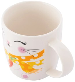 Altom Porcelánový hrnček Veselý zajačik so silikónovým viečkom, 400 ml