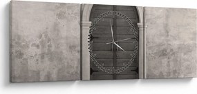 Obraz - Tajomné dvere (s hodinami) (90x30 cm)