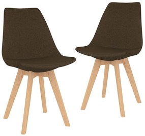 Jedálenské stoličky 2 ks, hnedé, látka