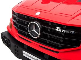 RAMIZ Elektrické autíčko Mercedes Benz Zetros - červené - biele - 2 x 60W / 12V - 12V/10Ah -2022