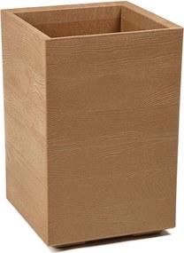 PLASTOVÝ KVETINÁČ NA KOLIESKACH BETONIQUE ECO 60X40X40 CM DREVENÝ DEKOR HNEDÁ