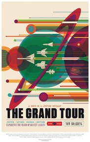 Ilustrácia The Grand Tour (Retro Planet Poster) - Space Series (NASA), (26.7 x 40 cm)
