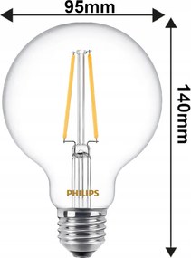 LED žiarovka E27 G93 7W WW 806lm CorePro 2700K