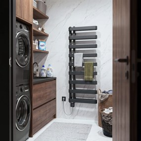 Rea Artas, elektrický kúpeľňový radiátor 800 W s termostatom, sivá, 1300x500x150 mm, REA-30022