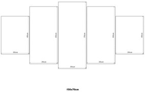 Gario Obraz s hodinami Biela orchidea a kamene - 5 dielny Rozmery: 150 x 105 cm