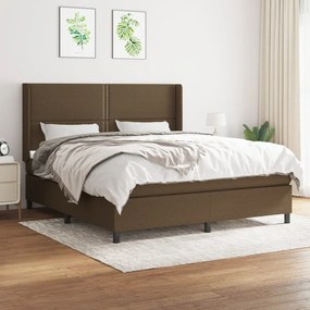 Boxspring posteľ s matracom tmavohnedá 180x200 cm látka 3131372