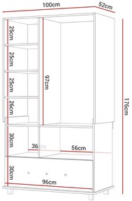 DVOJDVEROVÁ ŠATNÍKOVÁ SKRIŇA ELSA DO DETSKEJ IZBY KAŠMÍR 100 cm