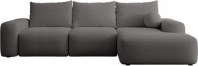 Rohová sedacia súprava Carlito (p) (tmavosivá čierna)