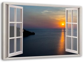 Obraz na plátně Pohled z okna při západu slunce - 120x80 cm