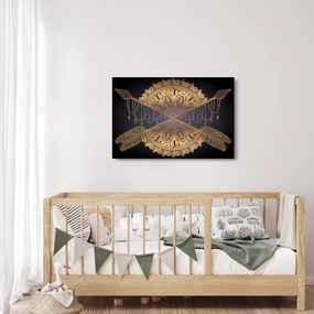 Obraz - Zlatá mandala s šípmi (90x60 cm)