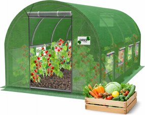 Garden Line 4-dielny zelený fóliový záhradný tunel NEW SOLUTION 4 x 2,5 x 2 m