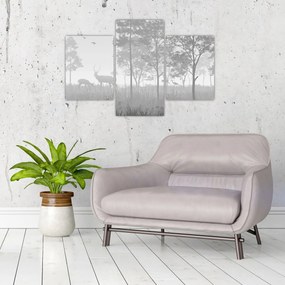 Obraz - Lúka s jeleňami (90x60 cm)
