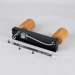 Brilagi - Bodové svietidlo MODERN WOOD 2xGU10/8W/230V kaučukovník/čierna