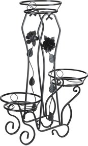 STOJAN NA KVETINÁČ ROSE 92X28X65 CM ČIERNA