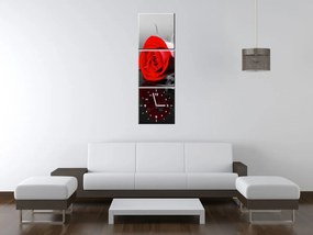 Gario Obraz s hodinami Roses and spa - 3 dielny Rozmery: 80 x 40 cm