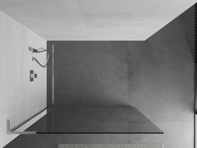 Mexen Kioto L, sprchová zástena Walk-In 95 x 200 cm, 8mm číre sklo, brúsená oceľ profil, 800-095-103-97-00