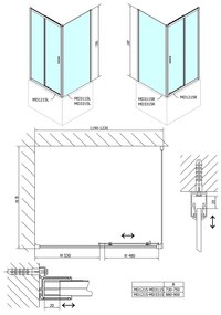 Polysan, DEEP sprchová bočná stena 900 x 1500 mm, číre sklo, MD3315