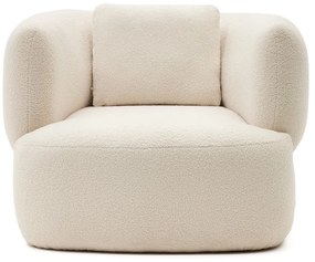 Krémové kreslo z textílie buklé Martina – Kave Home