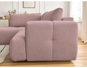 Ružová rozkladacia/s úložným priestorom rohová pohovka (ľavý roh/do L) Fuji – Bobochic Paris