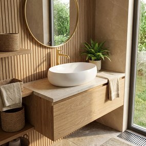 Rea Linda, umývadlo na dosku 49x34 cm, biela lesklá, REA-U0462