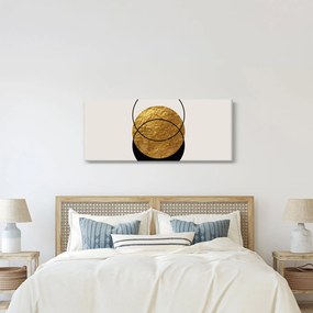 Obraz - Abstrakcia zlatá a biela N⁰2 (120x50 cm)