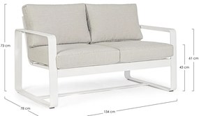 Biela hliníková záhradná pohovka Merrigan – Bizzotto