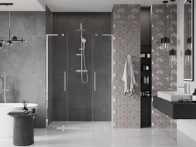 Mexen Velar L Duo, posuvné sprchové dvere do otvoru 150 cm, 8mm číre sklo, chrómová, 871-150-003-02-01