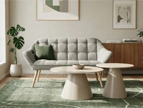 Set dvoch konferenčných stolíkov CT-F4118 TRV keramický, travertín