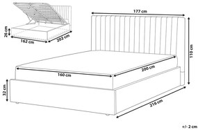 Manželská posteľ 160 cm Vakarine (sivá) (s roštom a úložným priestorom). Vlastná spoľahlivá doprava až k Vám domov. 1076493