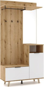 Predsieňová stena Nordic 100 cm dub Evoke/biela