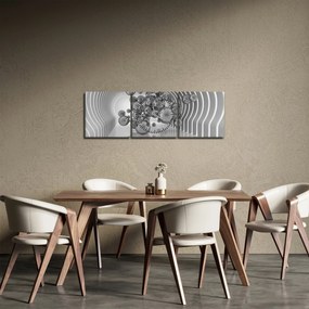 Obraz - Čiernobiele bubliny (s hodinami) (90x30 cm)