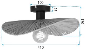Toolight Toolight, stropné svietidlo 1xE27, APP1827-1CP, čierna-hnedá, OSW-09318