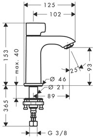 Hansgrohe Metris - Stojánkový ventil 100 bez odtokovej súpravy, chróm 31166000