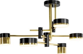 Toolight Toolight, LED stropné svietidlo APP1002-6C, zlatá-čierna, OSW-06151