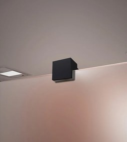 Erga Paris, sprchová zástena Walk-In 150x200 cm, 8mm sklo námraza, čierny profil, ERG-V02-PARIS-150x200-FR-BK